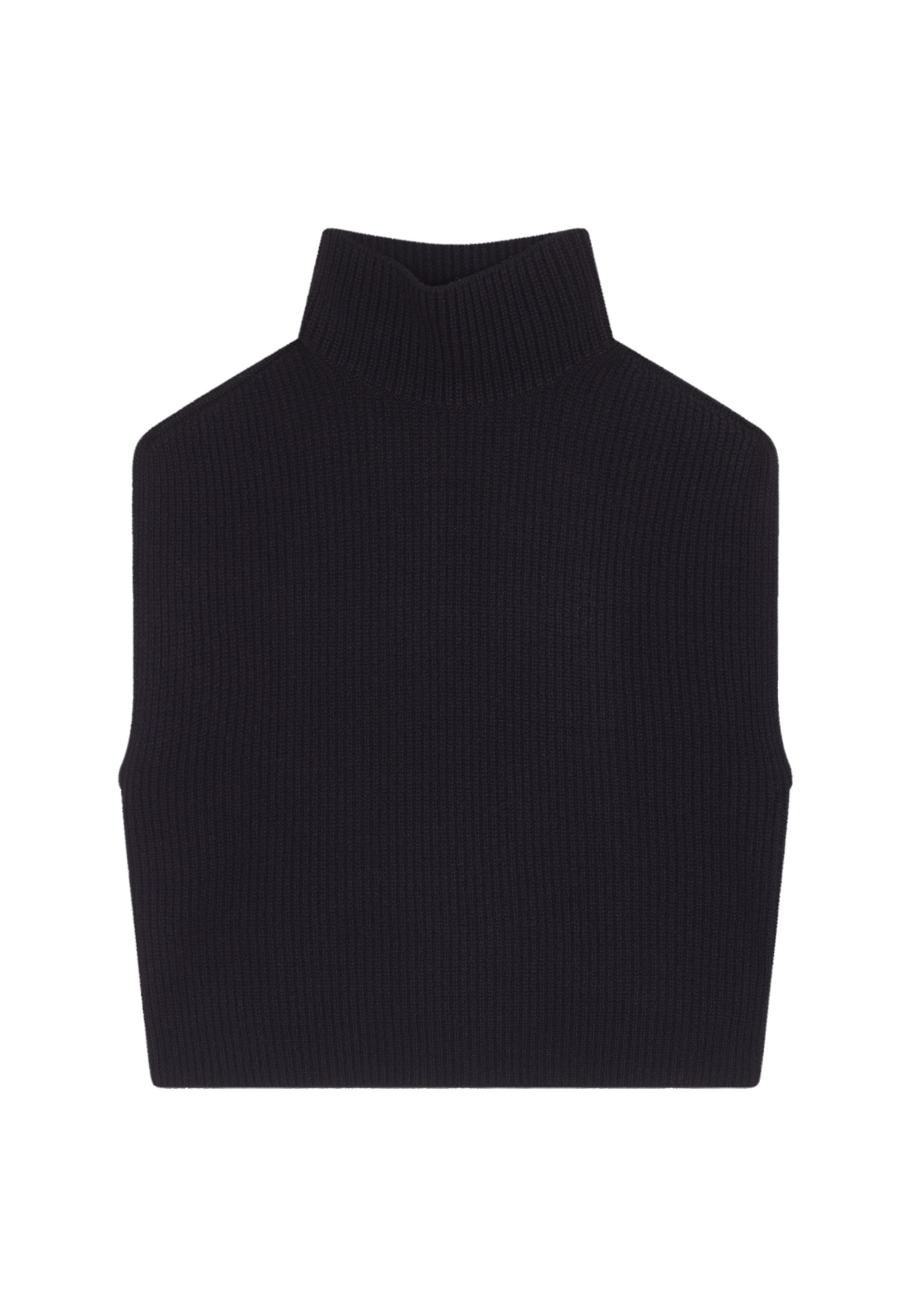Pull col montant sans manches en cachemire et laine recyclés - Dalya 7801ecru - 82 Ecru