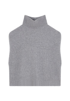 Sleeveless high-neck sweater in recycled cashmere and wool - Dalya