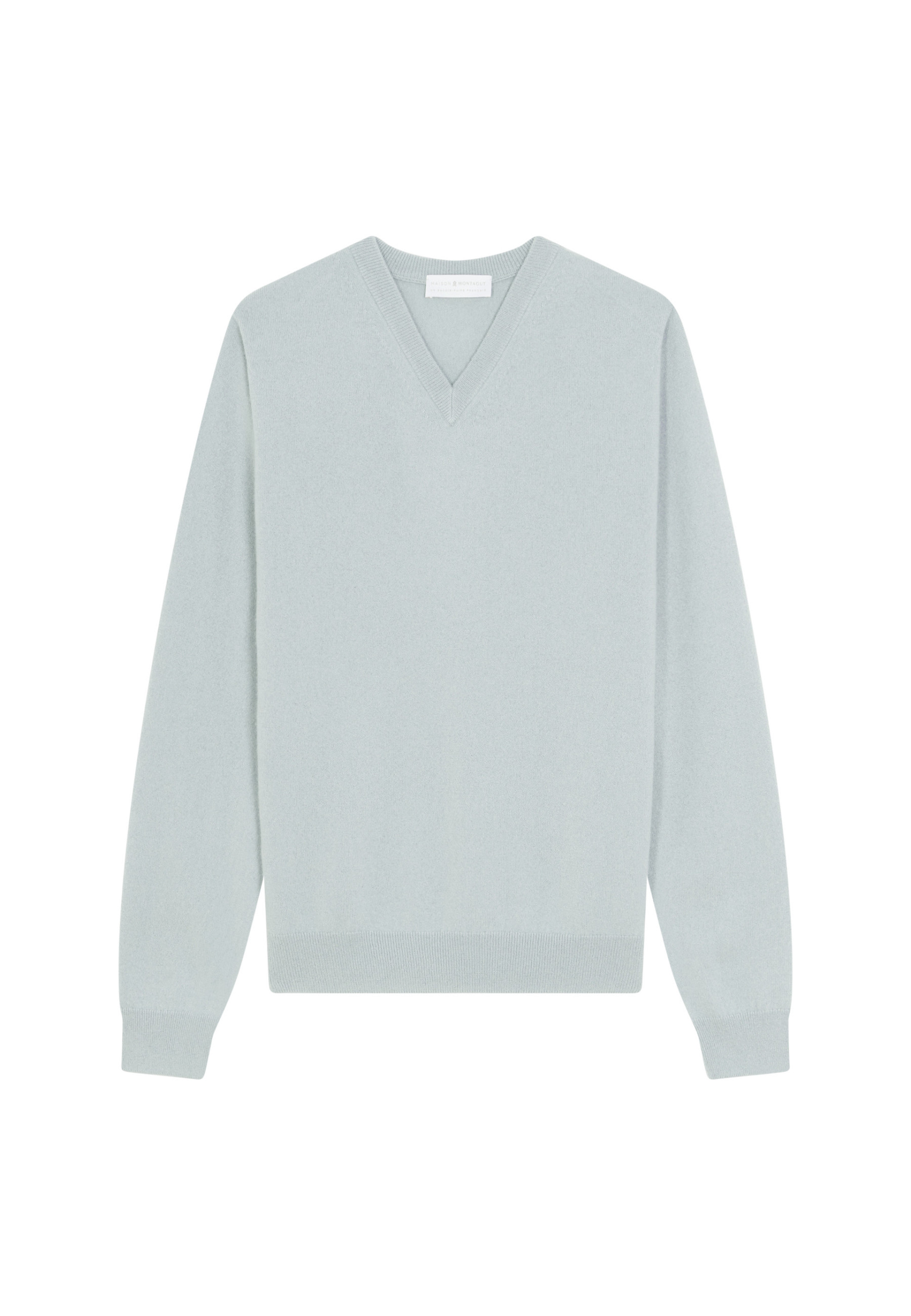 Pull col V en cachemire - Evann 7852 celadon - 94 Vert amande