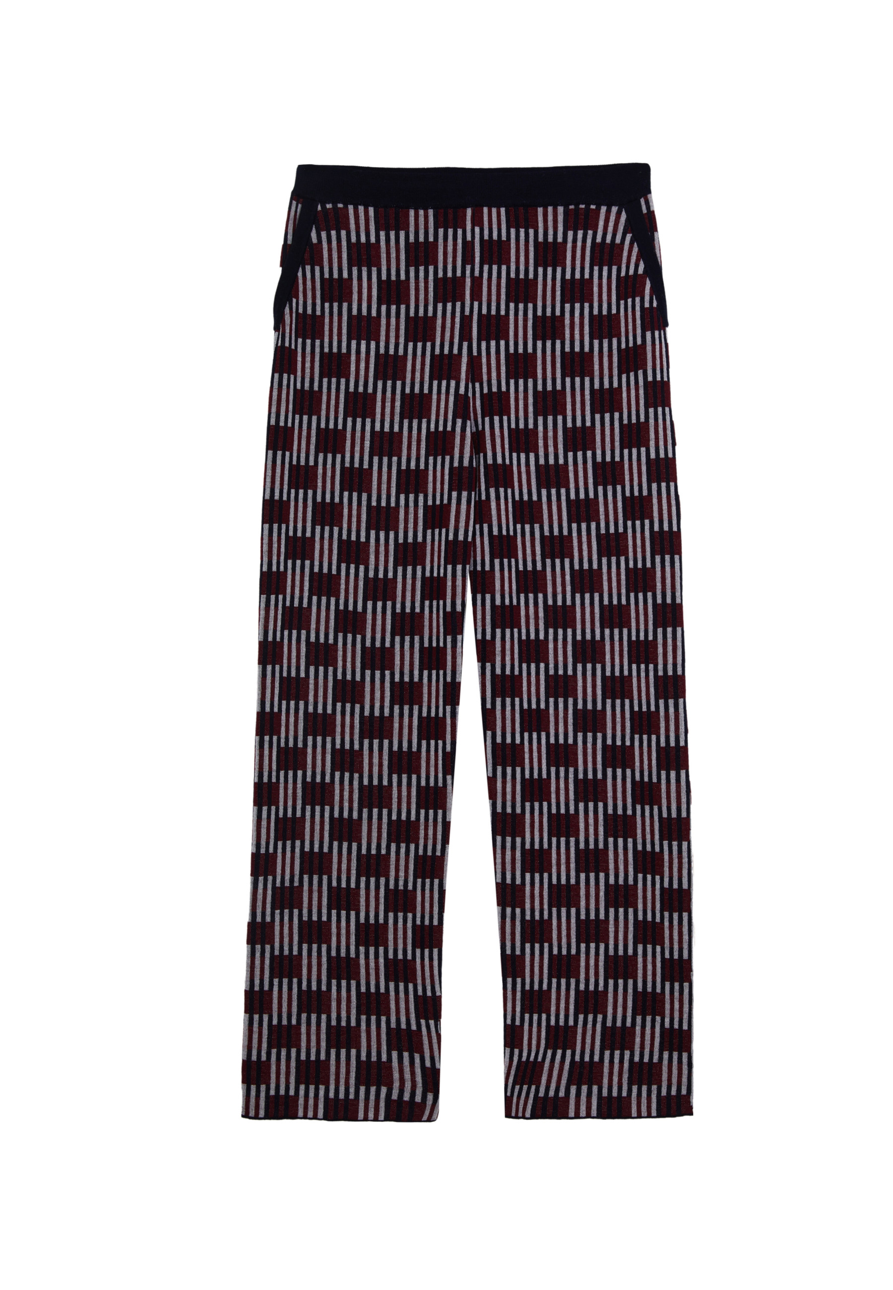 Pantalon à motifs en laine mérinos - Gill 7905 camel/soleil/ecru - 15 Orange