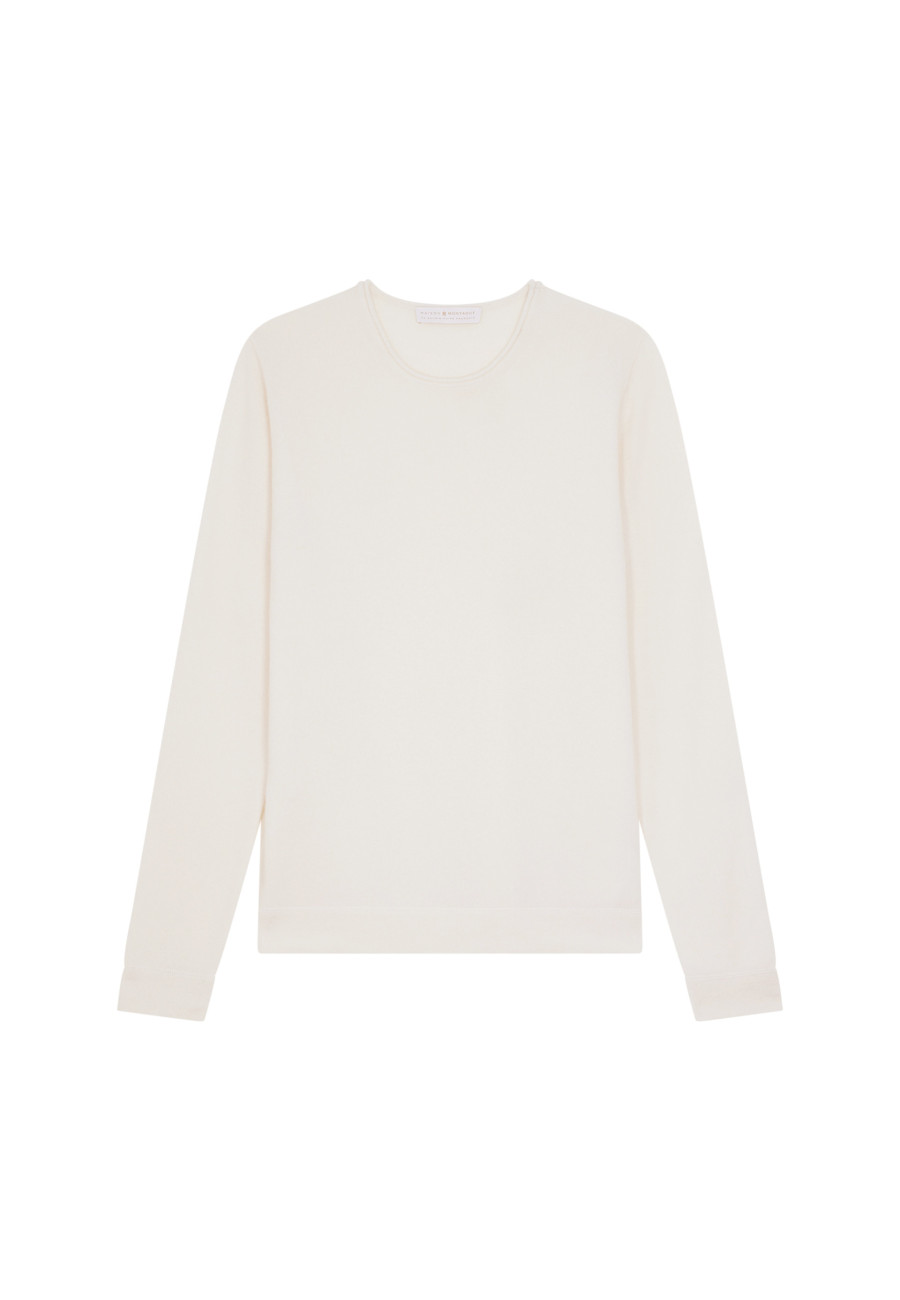 Round-neck cashmere sweater with rolled finishes - Ernest