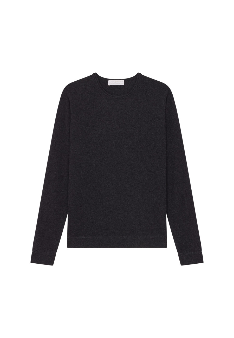 Round-neck cashmere sweater with rolled finishes - Ernest