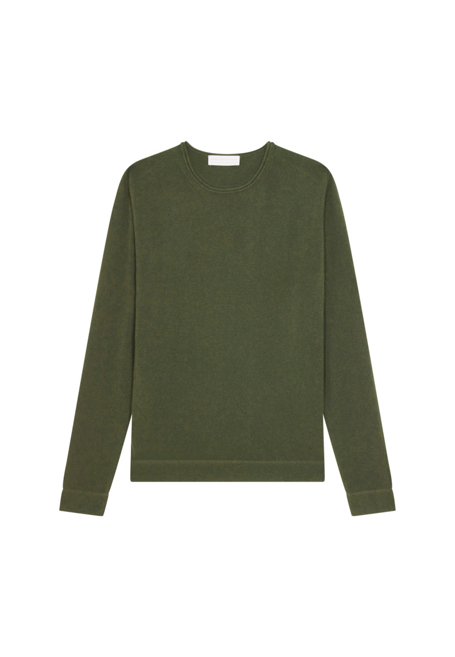 Round-neck cashmere sweater with rolled finishes - Ernest