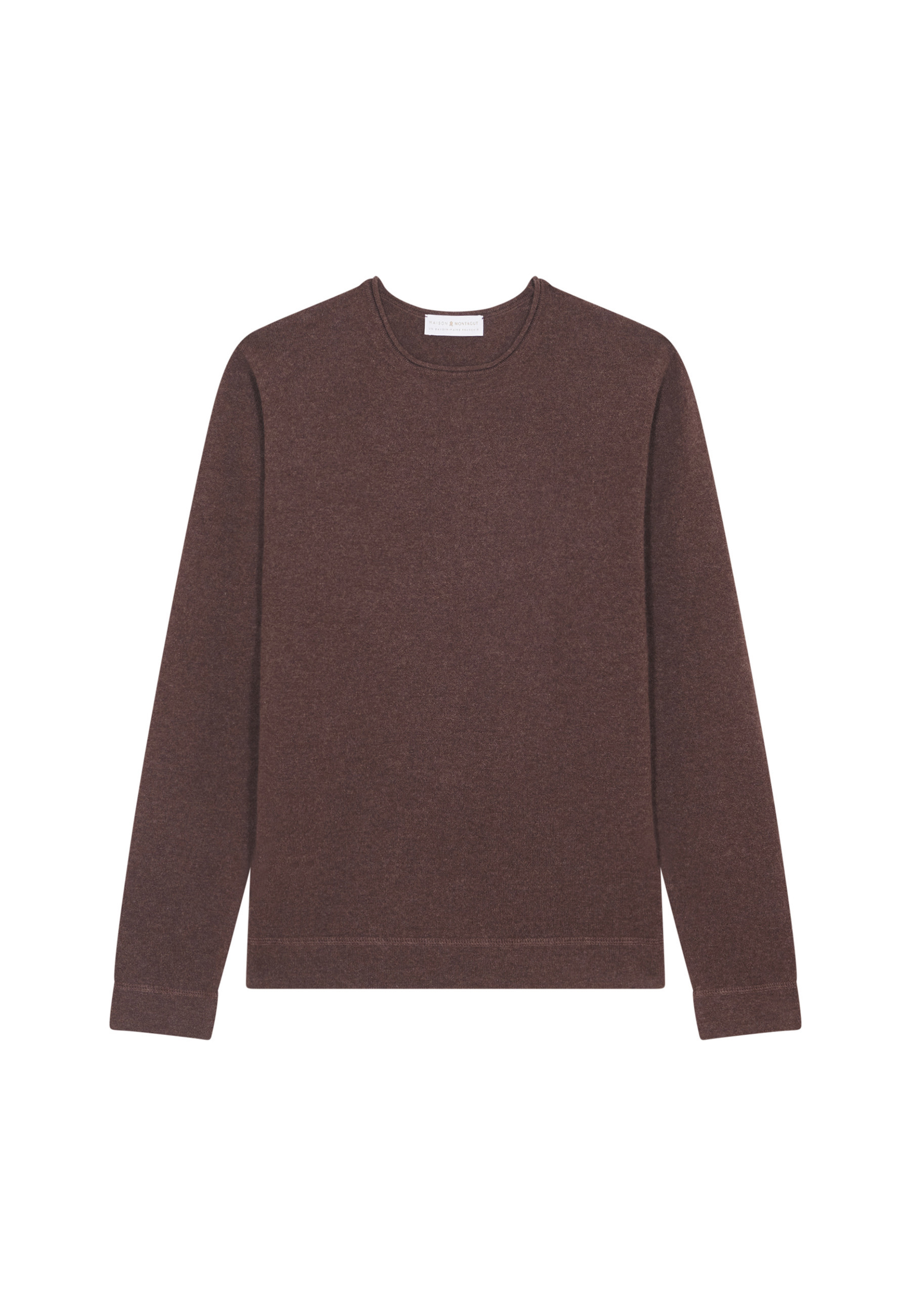 Pull col rond en cachemire finitions roulotées - Ernest 7820 camel - 88 Camel