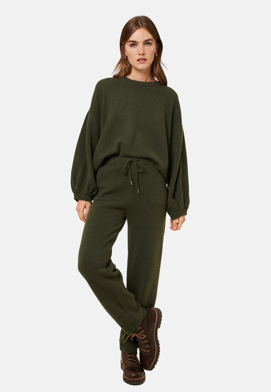 Joggers with pockets in recycled cashmere and wool - Anka