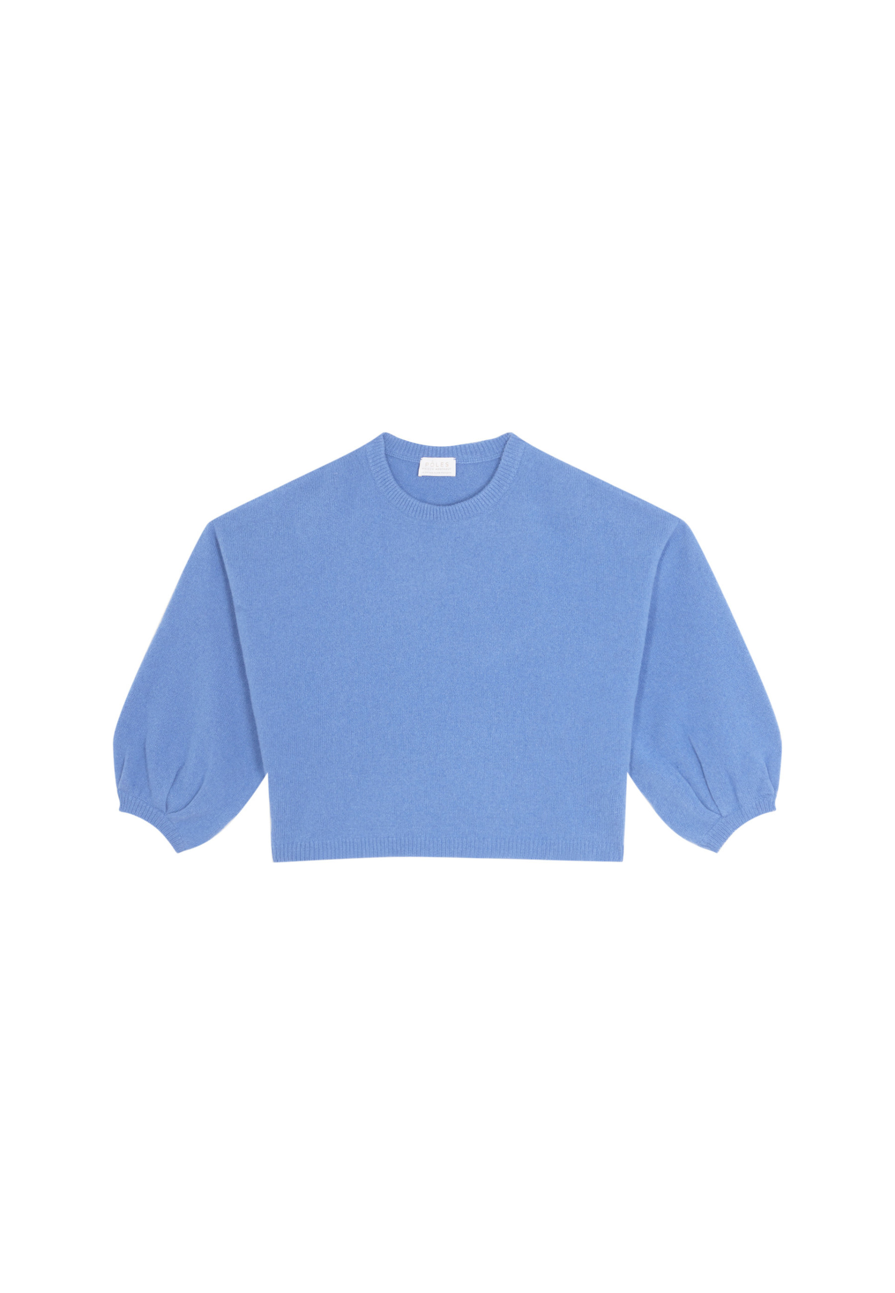 Round-neck sweater with balloon sleeves in recycled cashmere and wool - Lamara