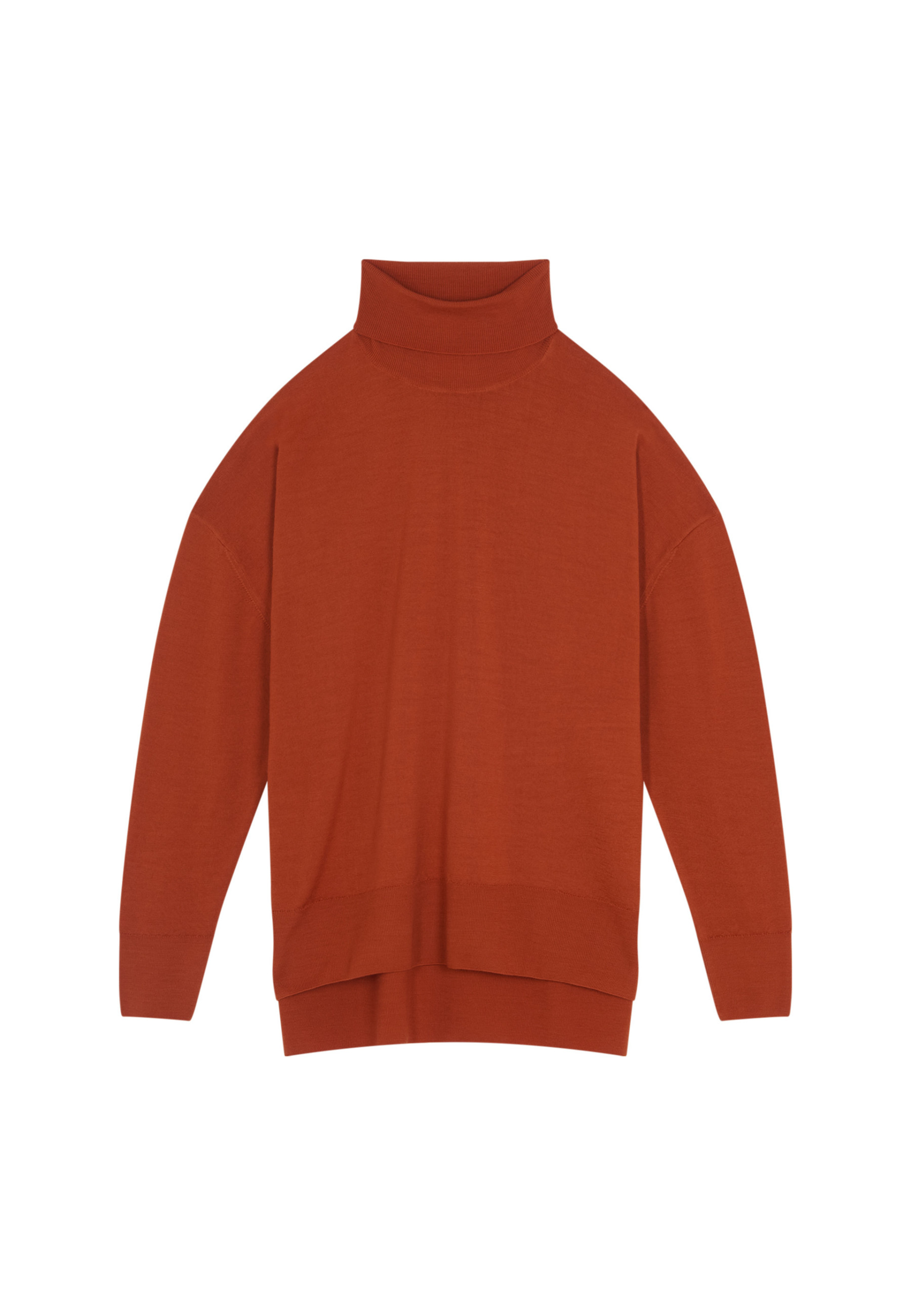 Merino wool turtleneck sweater with slits - Amy