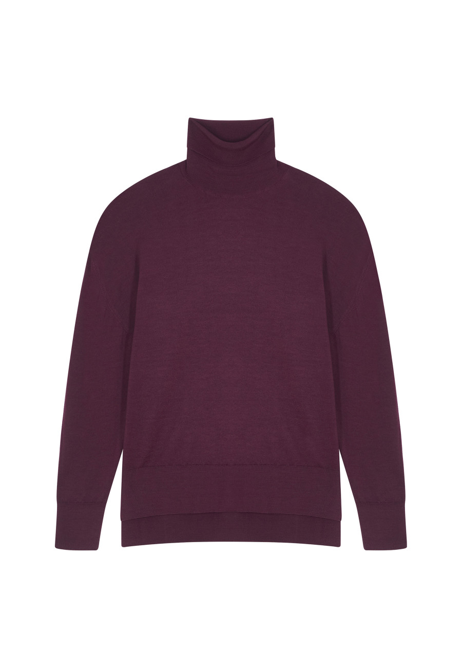 Col roulé à fentes laine mérinos - Amy