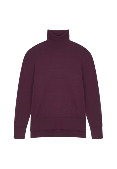 Merino wool turtleneck sweater with slits - Amy