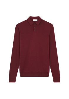 Polo neck sweater with logo in merino wool - Eni