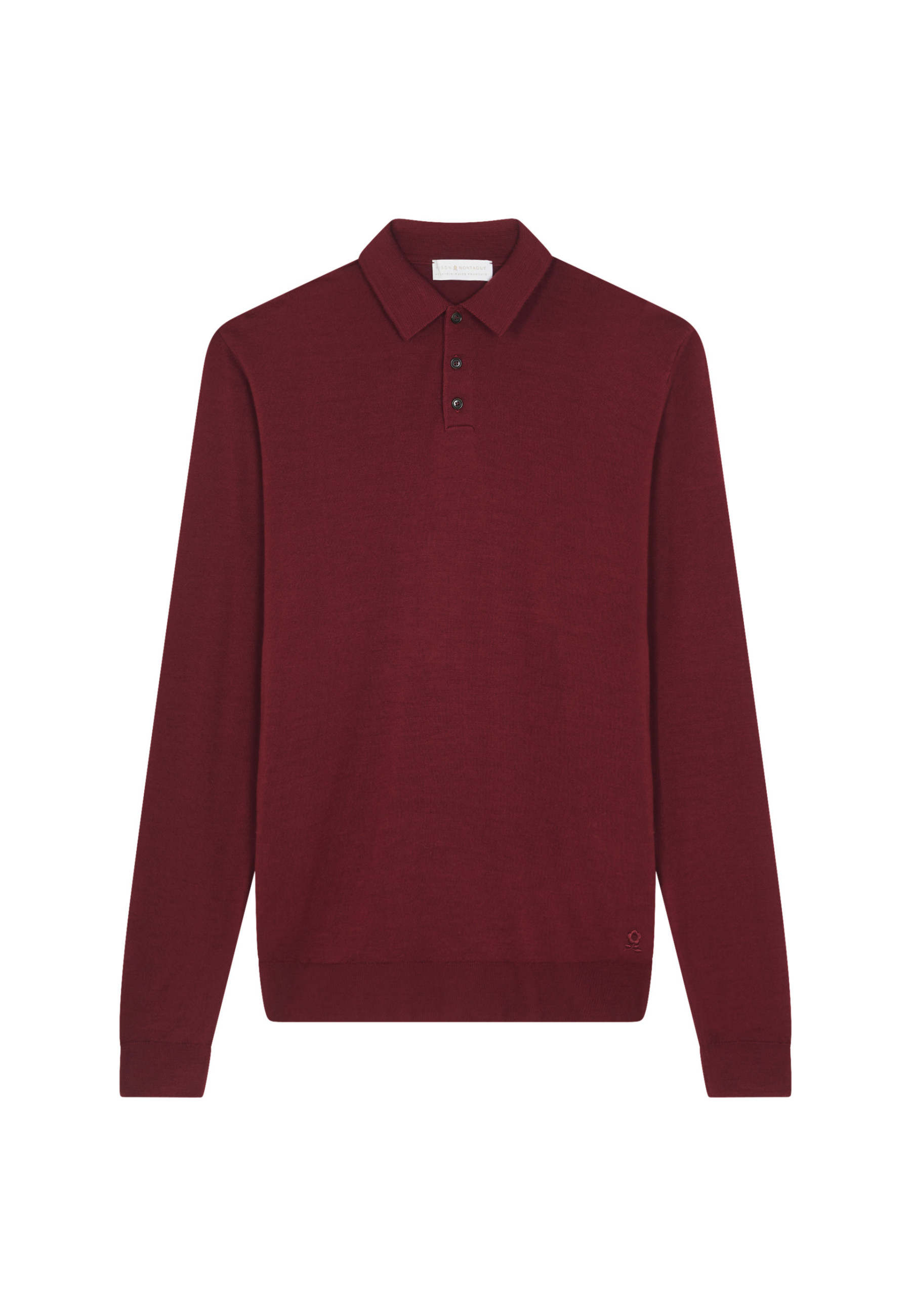 Pull col polo avec logo en laine mérinos - Eni