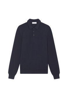 Polo neck sweater with logo in merino wool - Eni