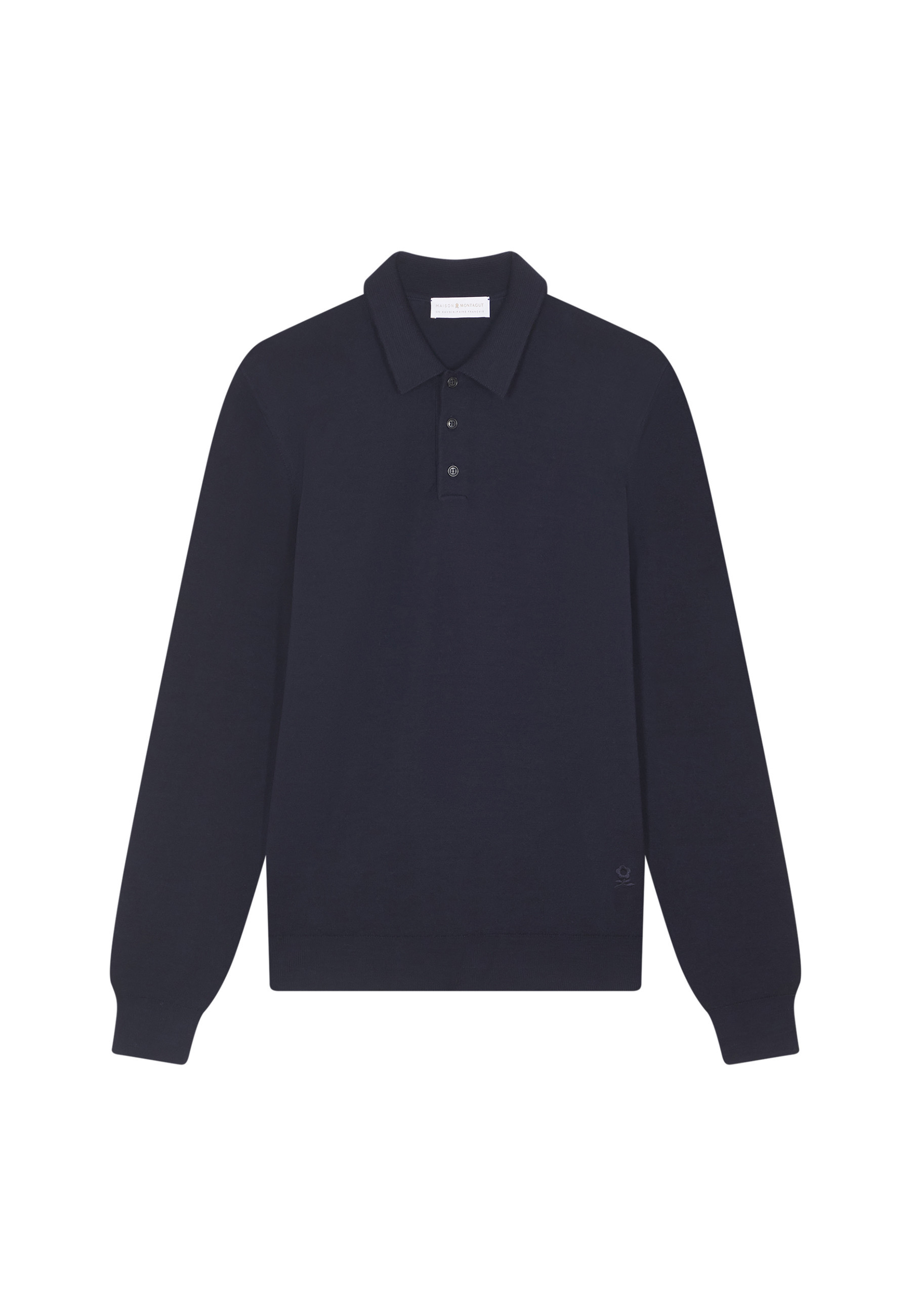 Pull col polo avec logo en laine mérinos - Eni