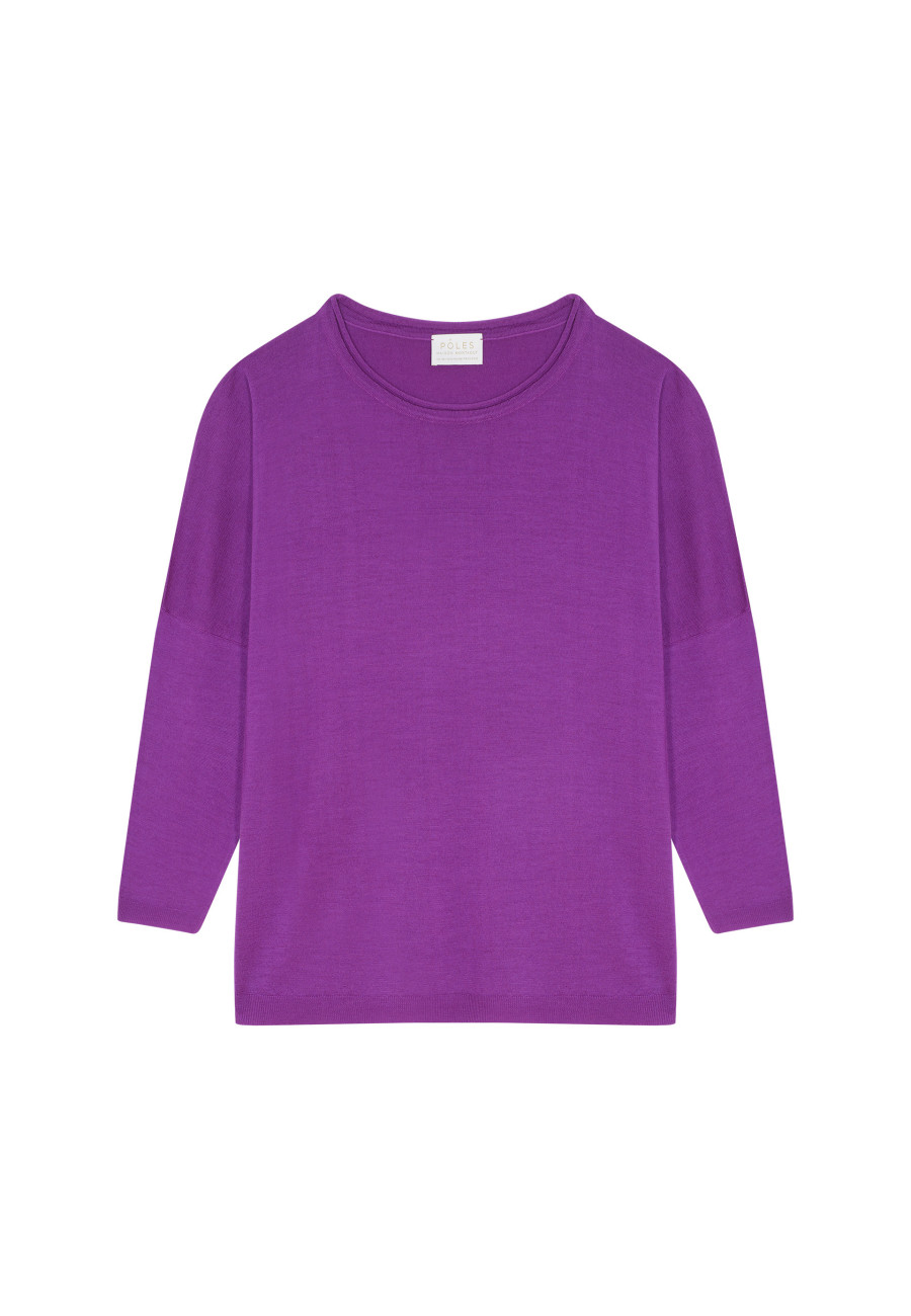Loose-fitting merino wool round neck sweater - Azel