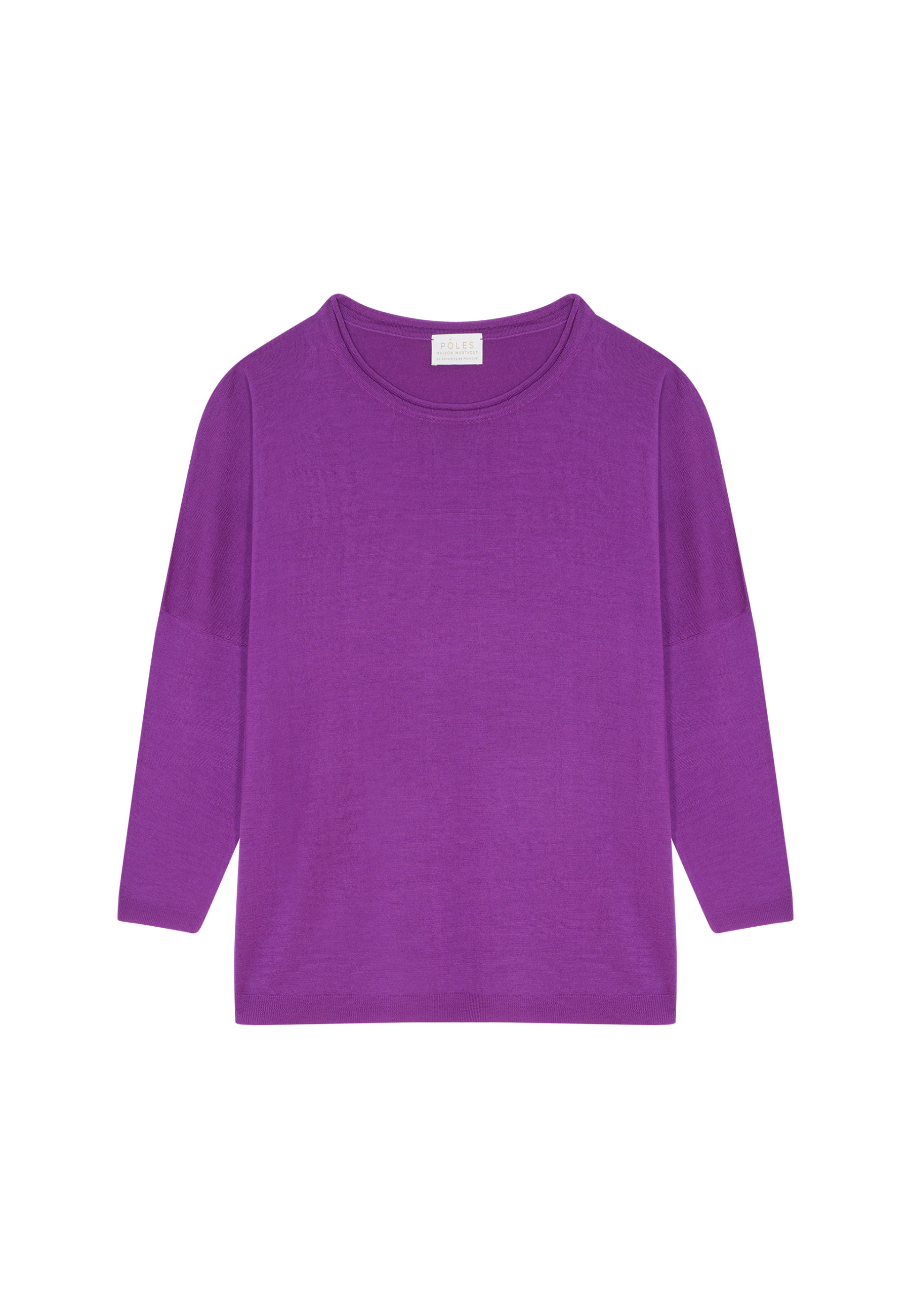 Pull ample col rond en laine mérinos - Azel 7801 ecru - 82 Ecru