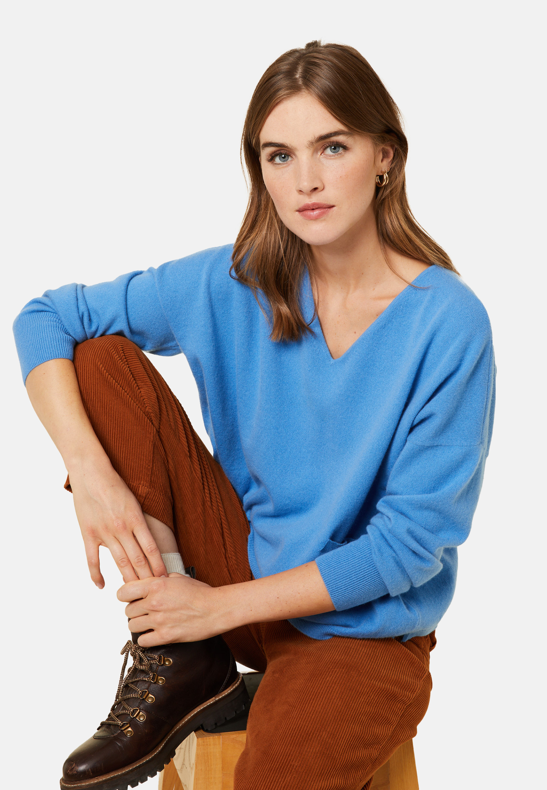 Pull court en cachemire avec poche - Balba 7870 ecureuil - 92 Rouille
