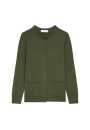 Buttoned round neck cardigan with pockets in merino wool - Amalia