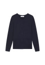 Buttoned round neck cardigan with pockets in merino wool - Amalia