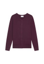 Buttoned round neck cardigan with pockets in merino wool - Amalia