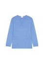 Pull ample col V à poches en laine mérinos - Albertine 7852 celadon - 94 Vert amande