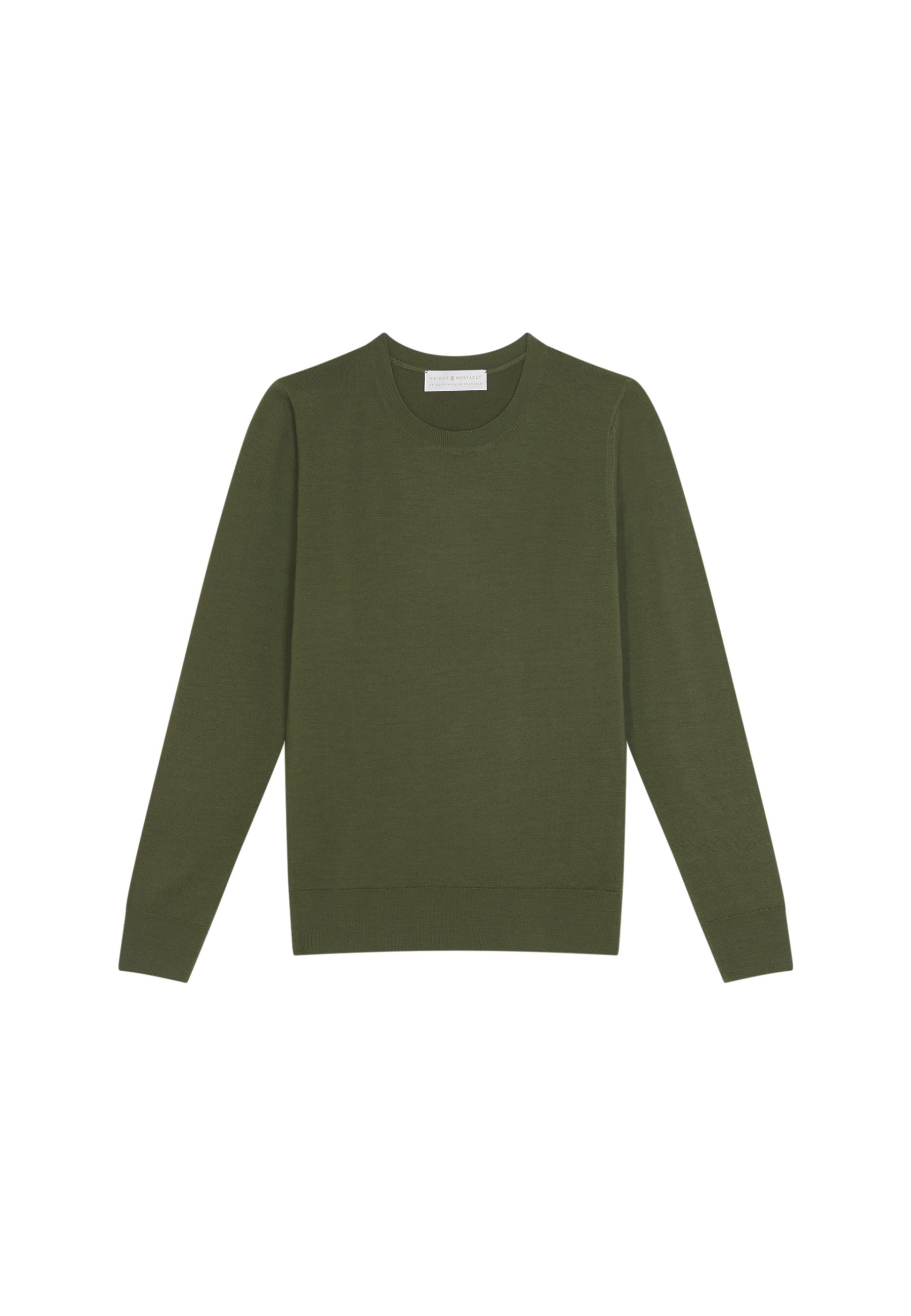 Pull col rond en laine mérinos - Asena 7850 foret - 83 Kaki