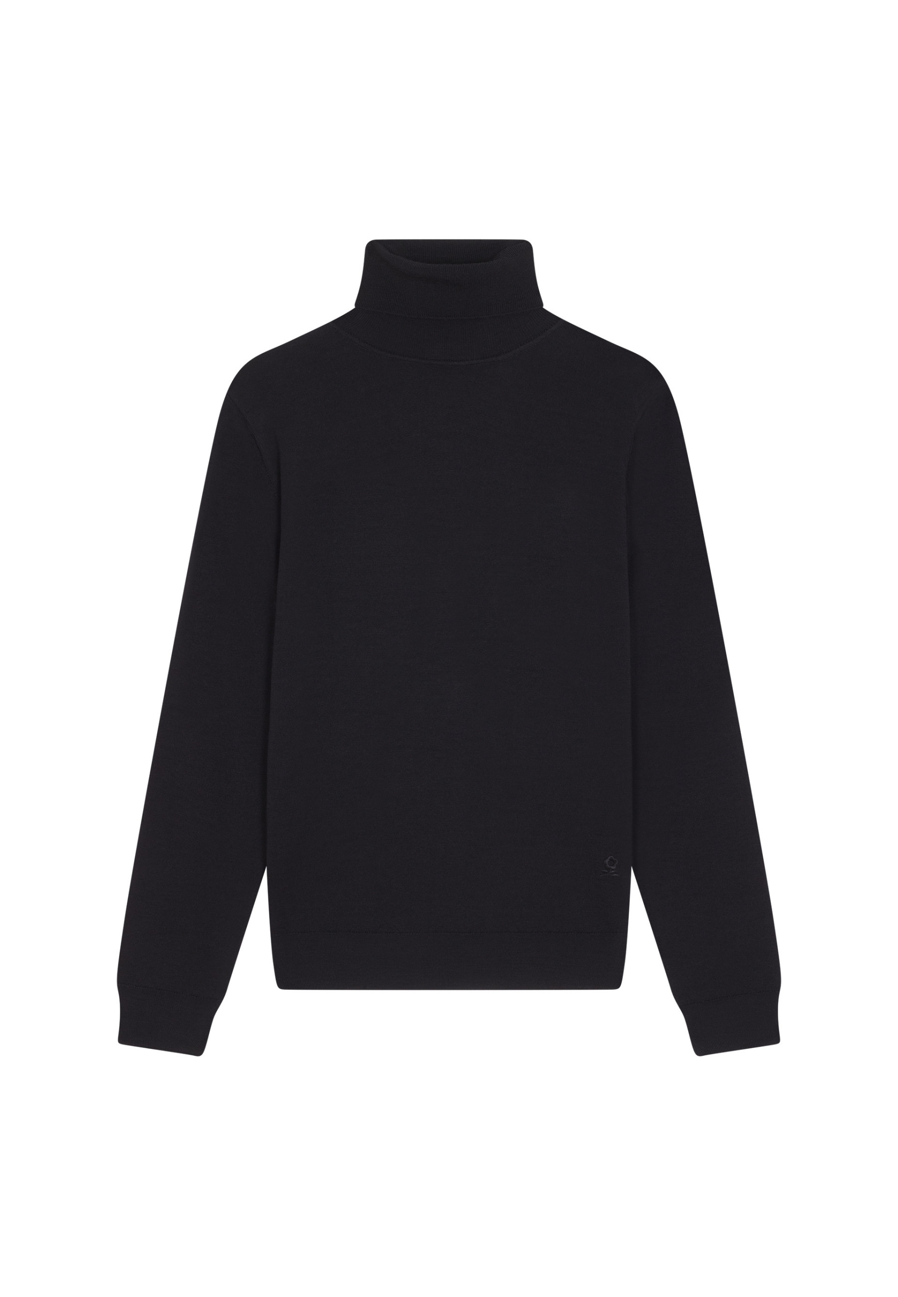 Turtleneck sweater with logo in merino wool - Enzo