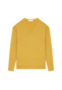 Merino wool V-neck sweater with slits - Aurora