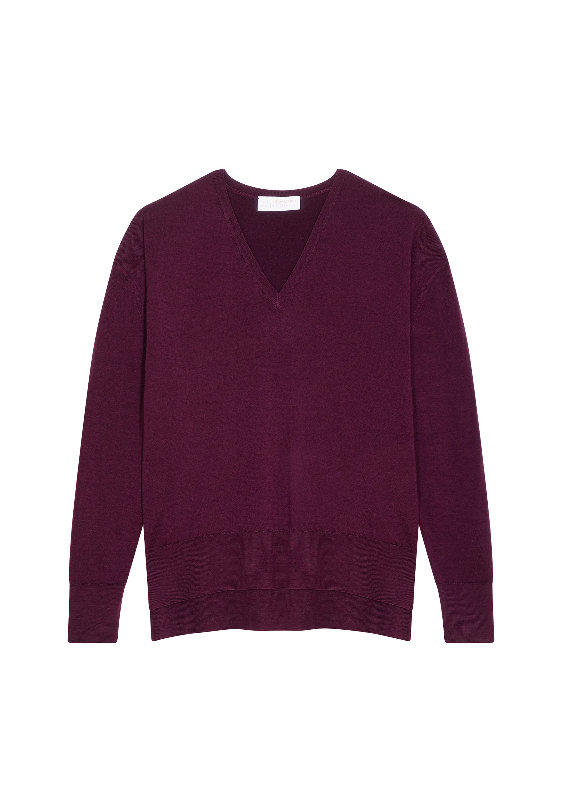 Merino wool V-neck sweater with slits - Aurora