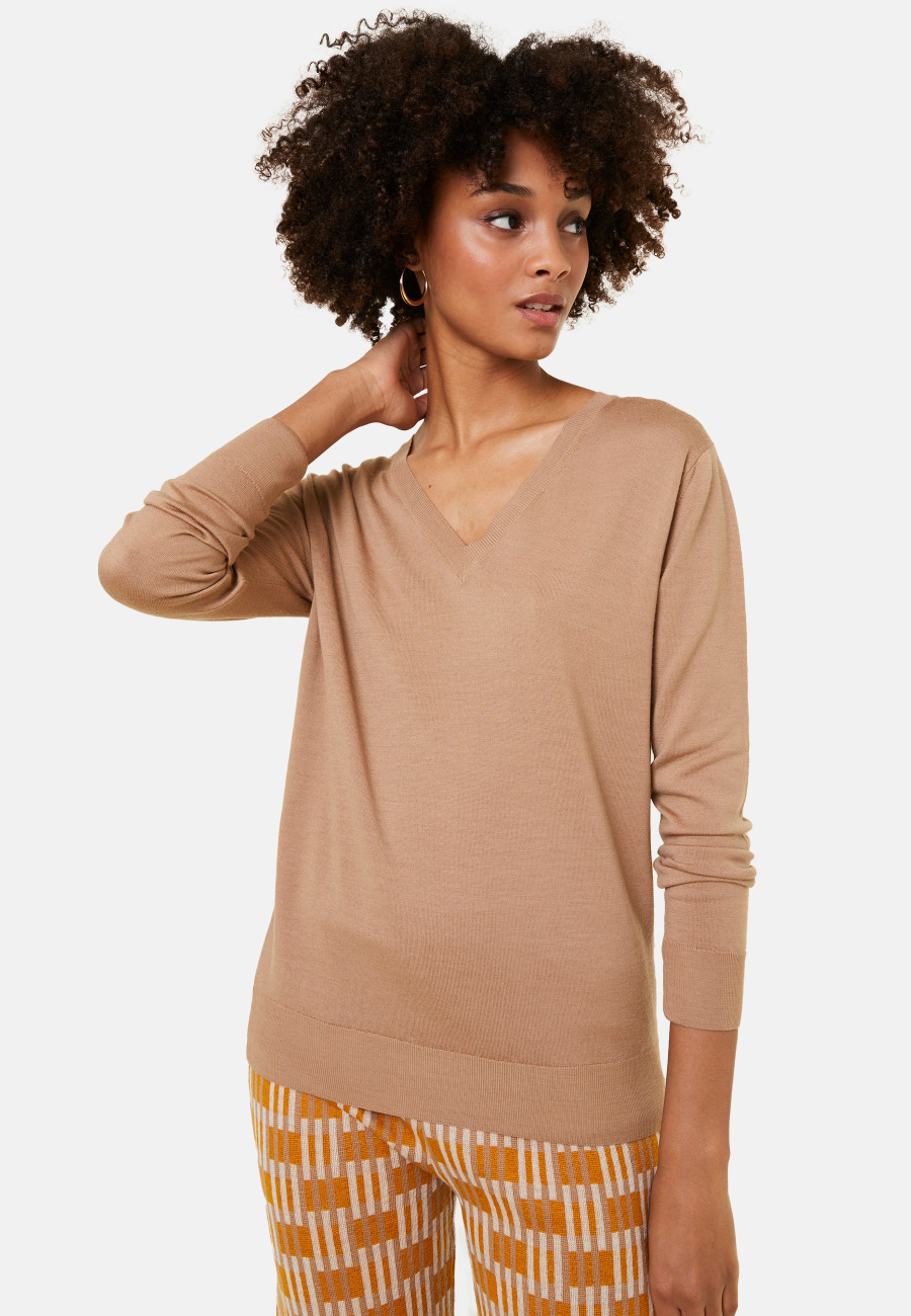 Pull col V en laine mérinos - Arya