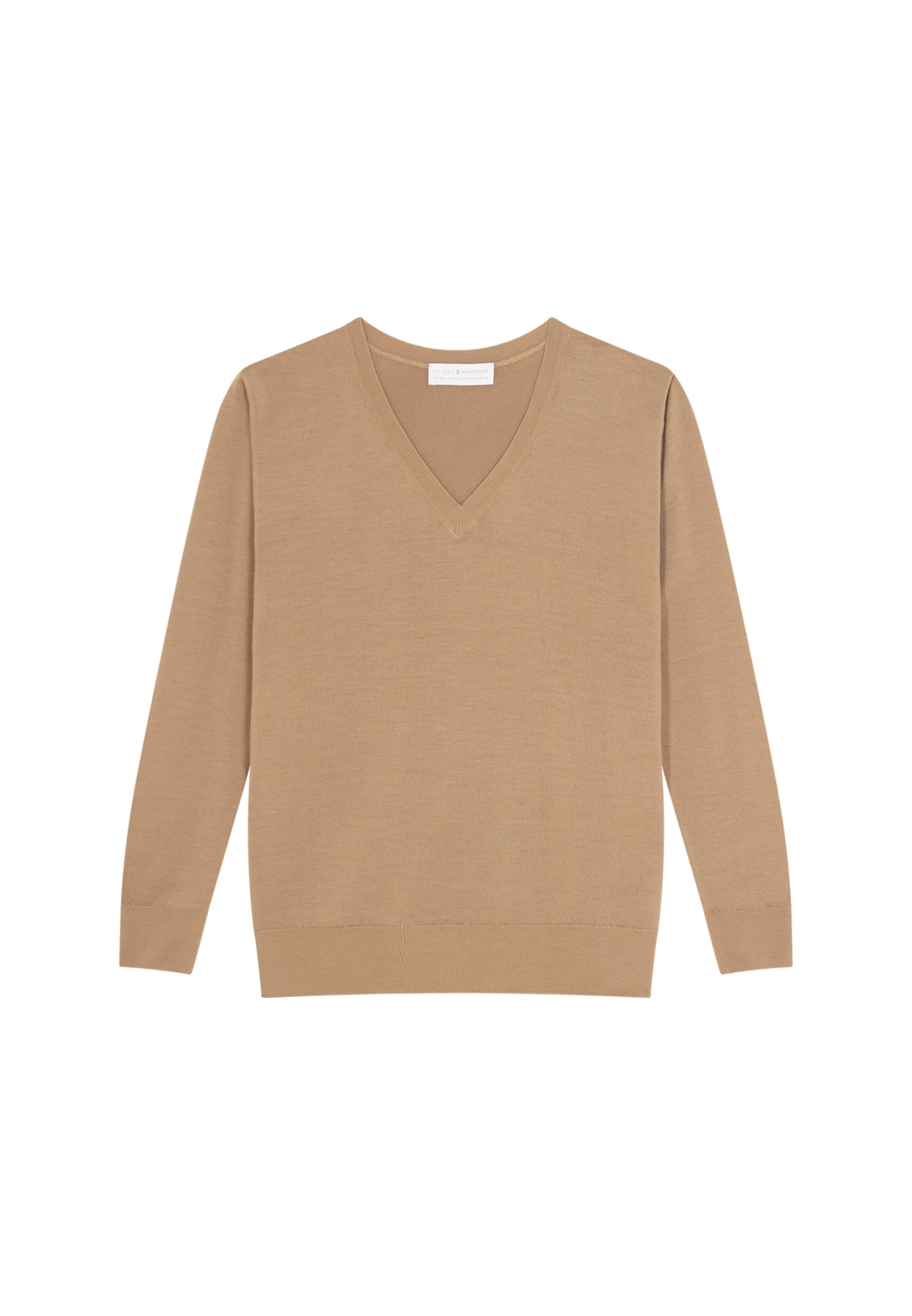 Pull col V en laine mérinos - Arya 7882 prune - 18 Violet foncé