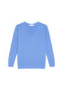 Pull col V en laine mérinos - Arya 7882 prune - 18 Violet foncé