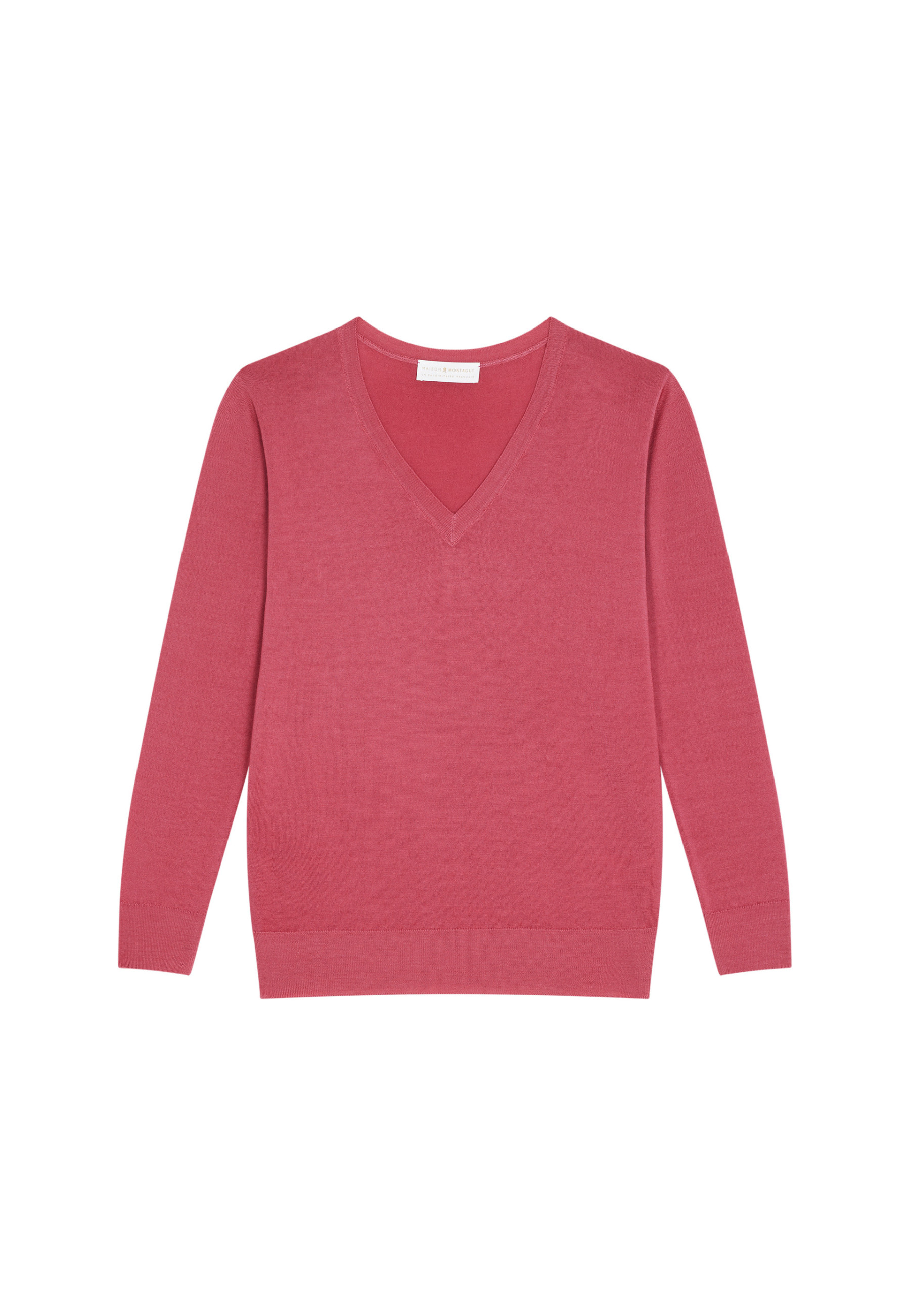 Pull col V en laine mérinos - Arya 7882 prune - 18 Violet foncé