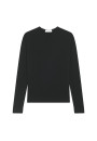 Pull col rond en laine mérinos finitions roulotées - Rythme 7860 soleil - 89 Moutarde