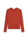 Pull col rond en laine mérinos finitions roulotées - Rythme 7860 soleil - 89 Moutarde