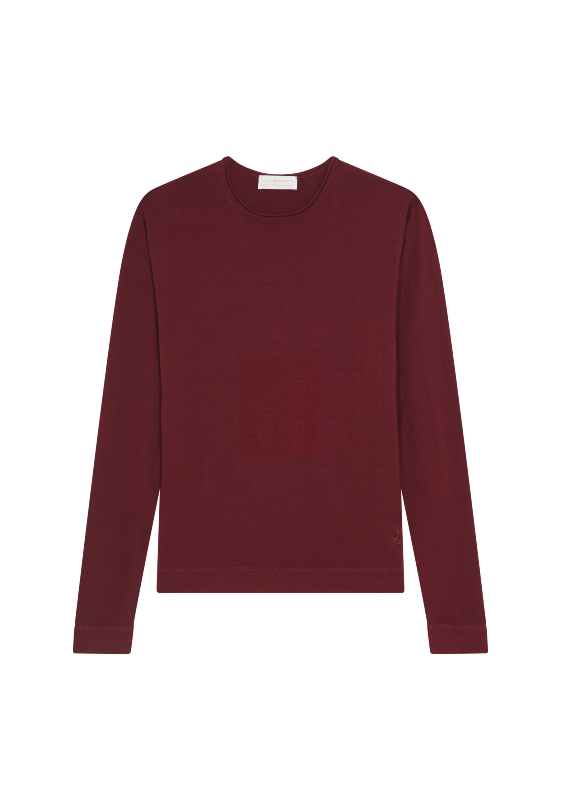 Pull col rond en laine mérinos finitions roulotées - Rythme 7860 soleil - 89 Moutarde