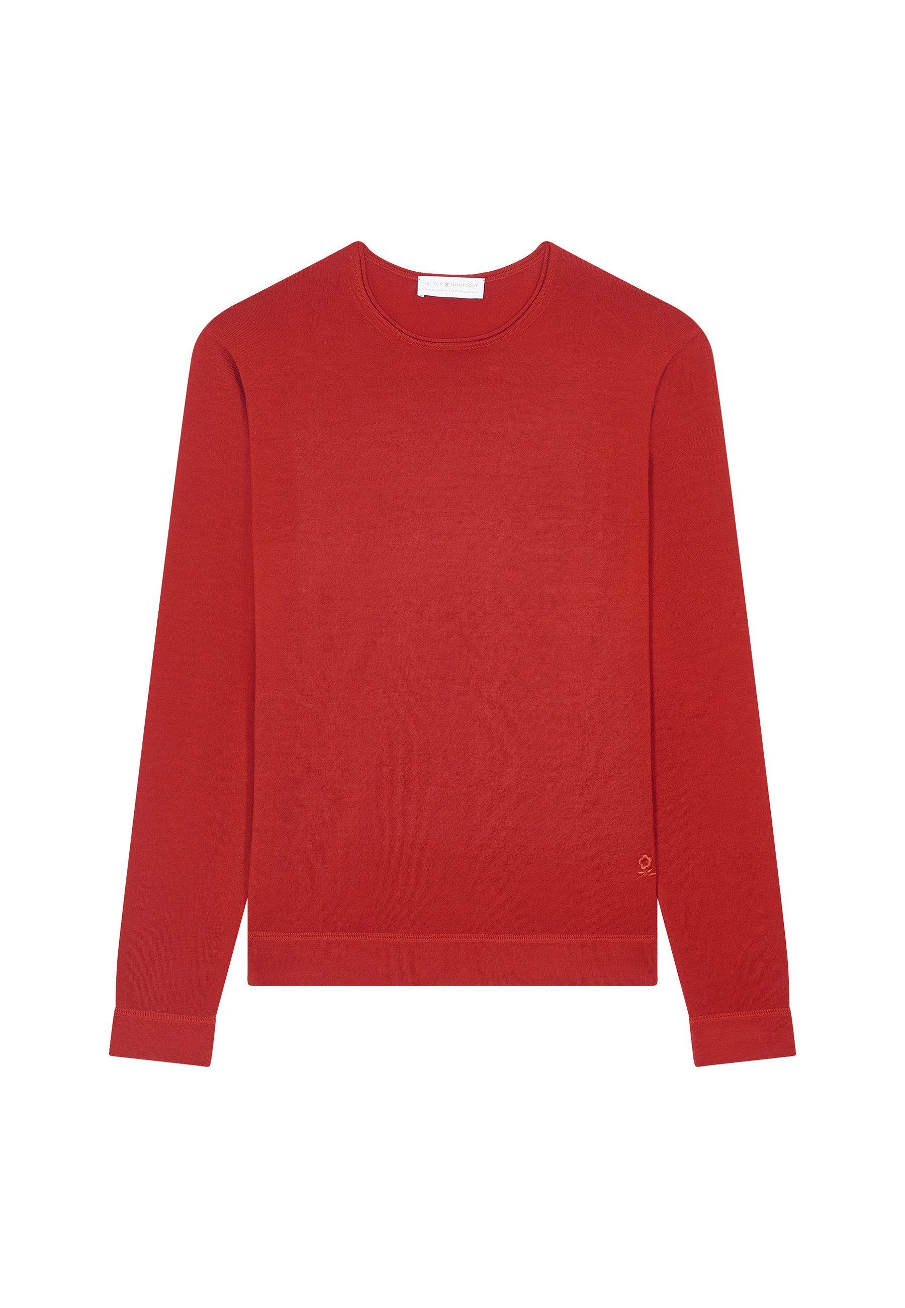 Pull col rond en laine mérinos finitions roulotées - Rythme 7860 soleil - 89 Moutarde