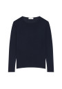 T-shirt boutonné en bambou cachemire col rond en maille fine - Aelia