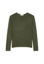 T-shirt boutonné en bambou cachemire col rond en maille fine - Aelia