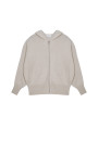 Zipped hoodie with batwing sleeves in recycled cashmere and wool - Albin