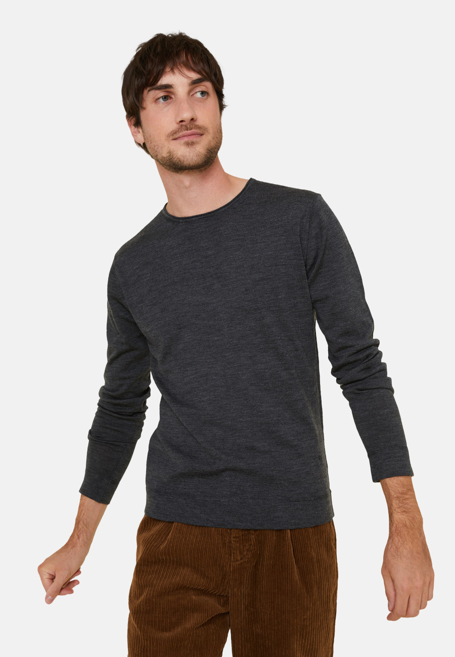 Pull col roulotté laine mérinos - Rythme