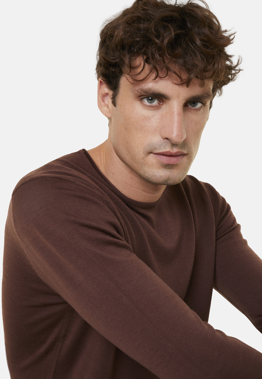 Pull col roulotté laine mérinos - Rythme