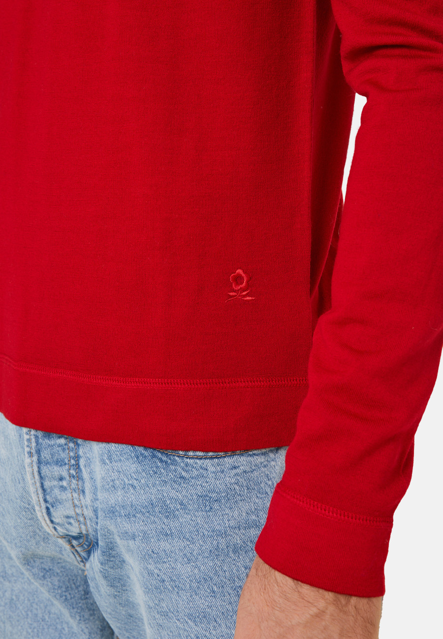 Round-neck merino wool sweater with rolled finishes - Rythme