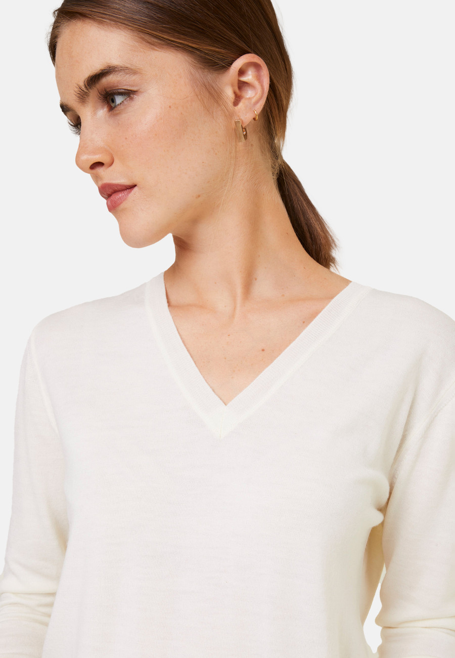Suéter de lã merino com decote em V - Arya