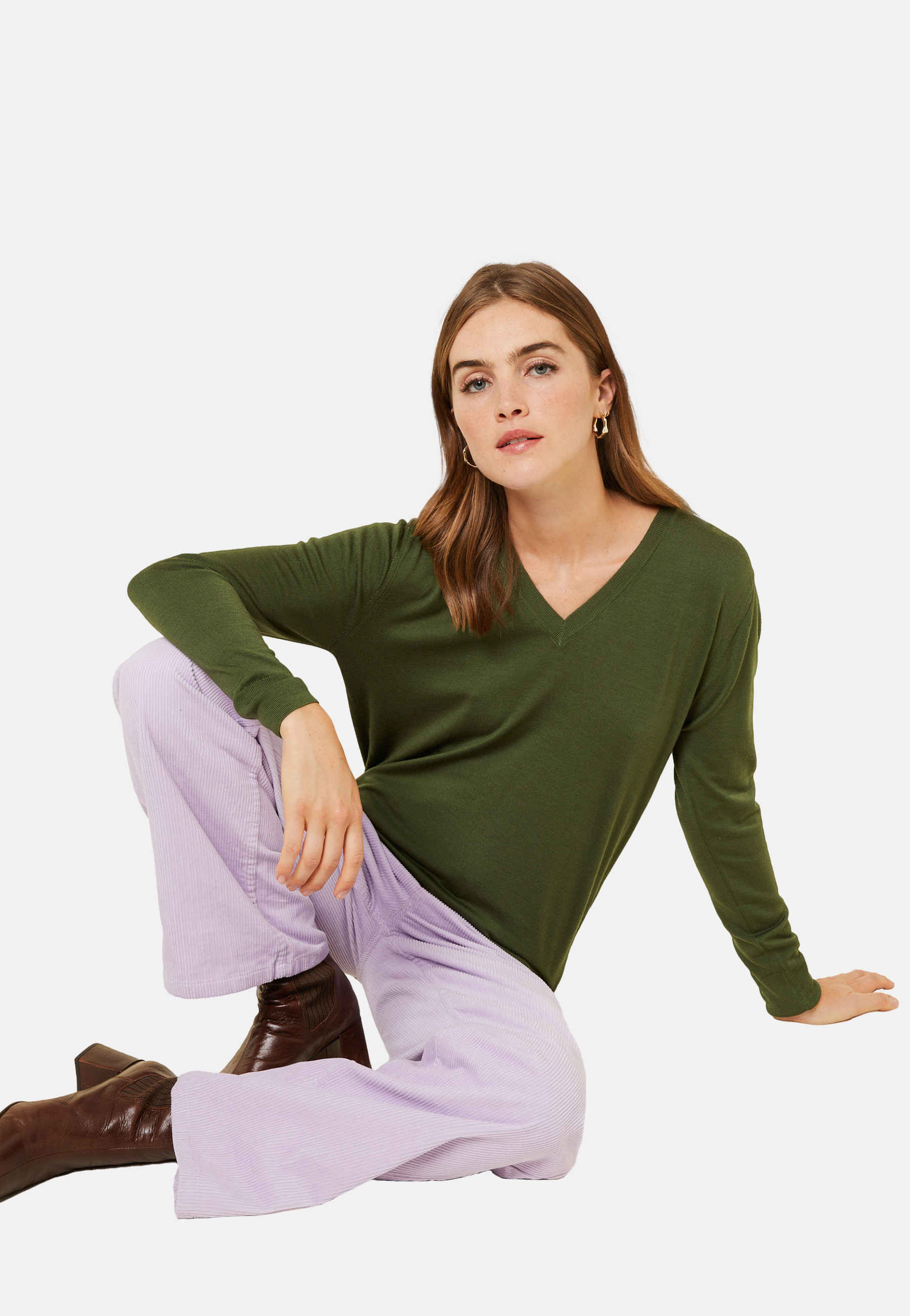 Pull col V en laine mérinos - Arya