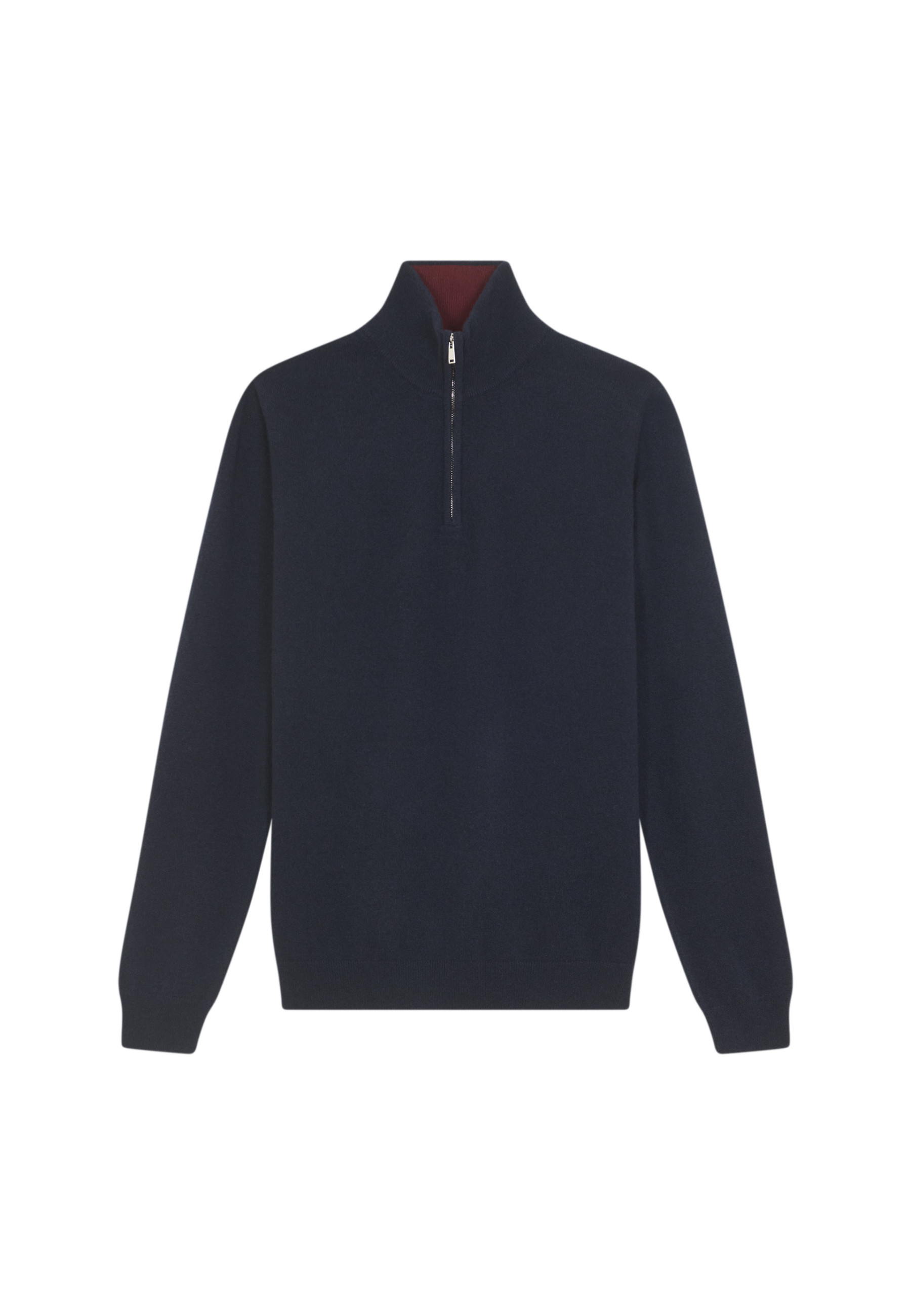 Pull col camionneur en cachemire - Emile 7914 cerise/volute - 51 Bordeaux