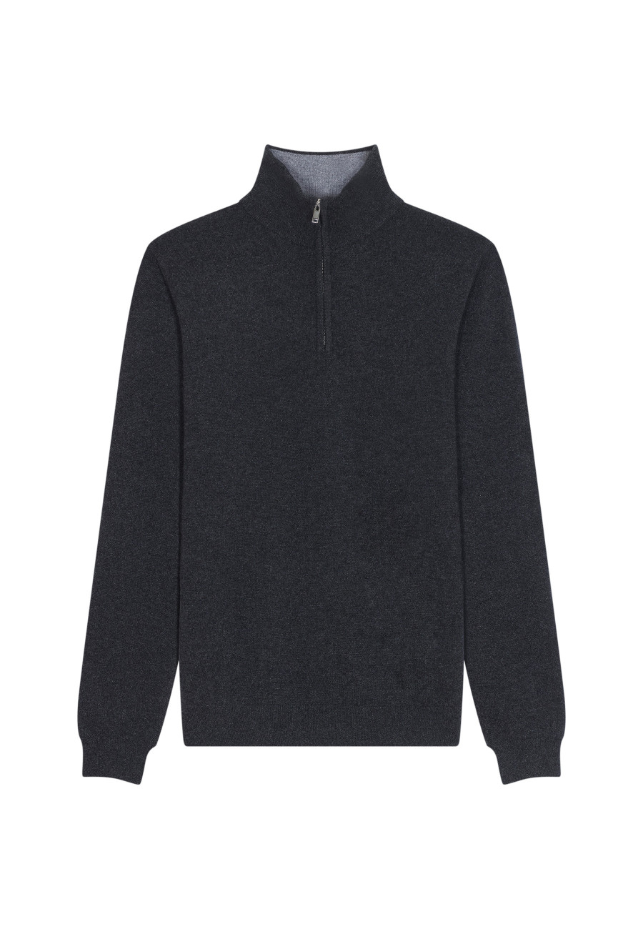 Cashmere sweater with trucker collar - Emile