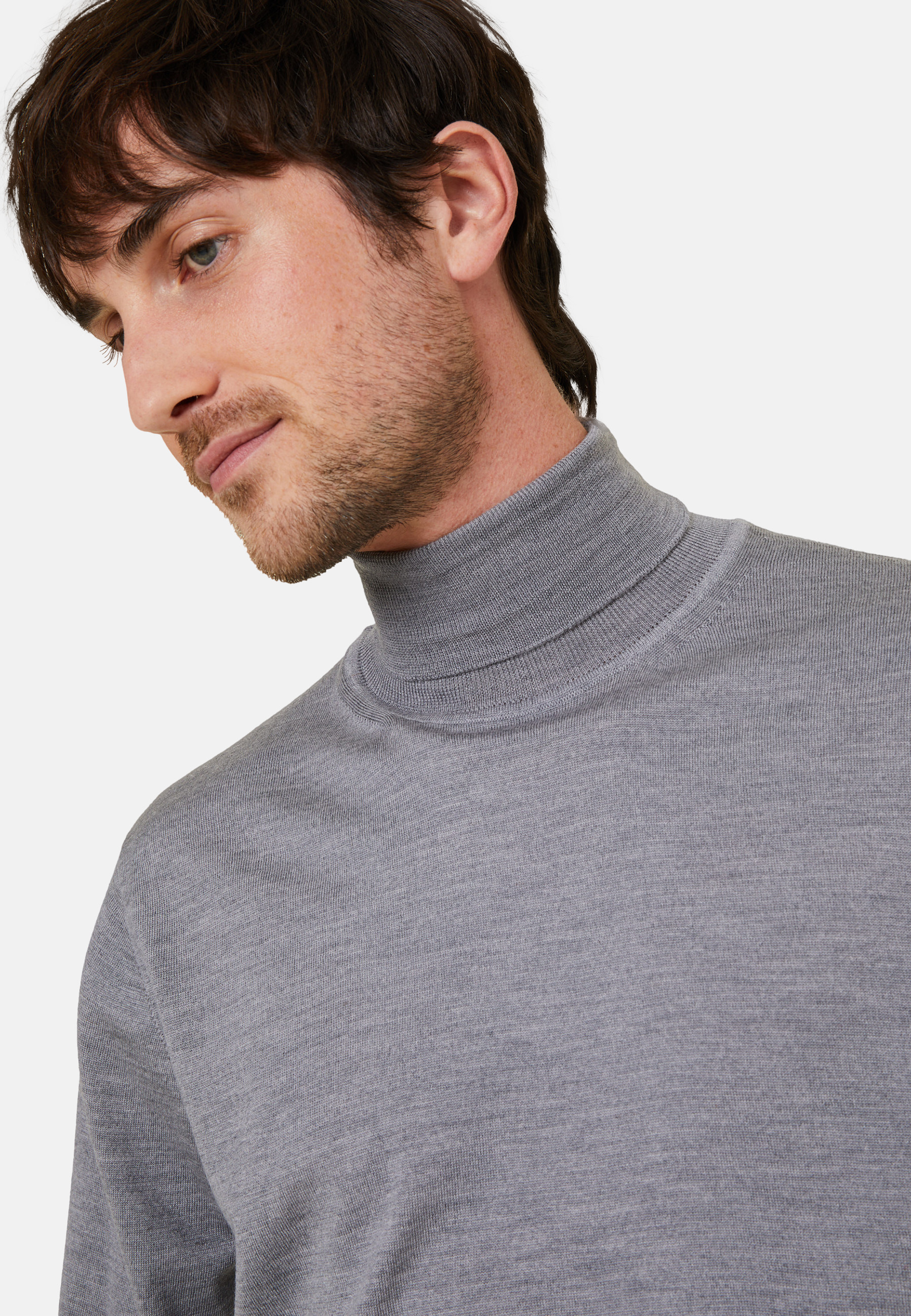 Pull col roulé avec logo en laine mérinos - Enzo