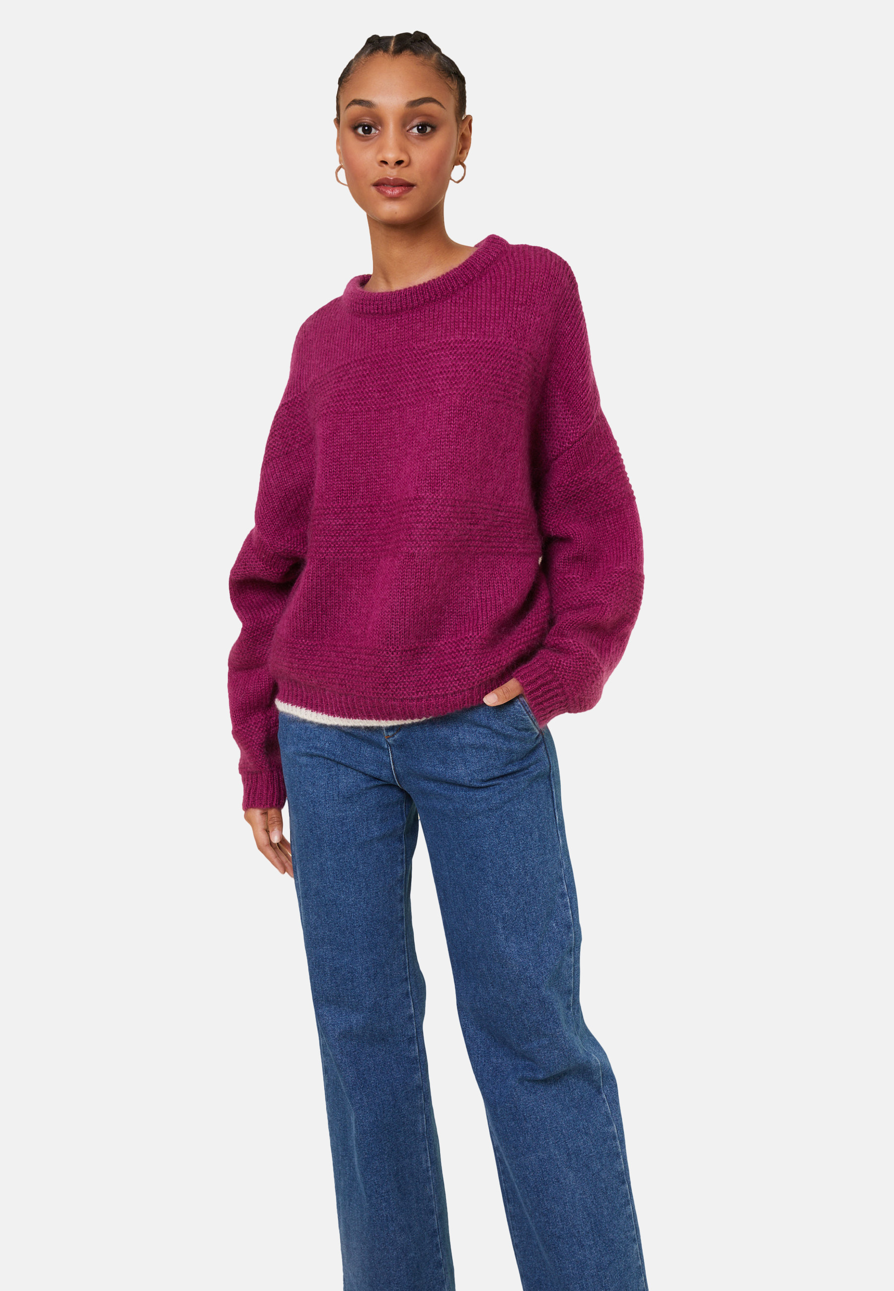 Loose two-tone mohair sweater - Gaby