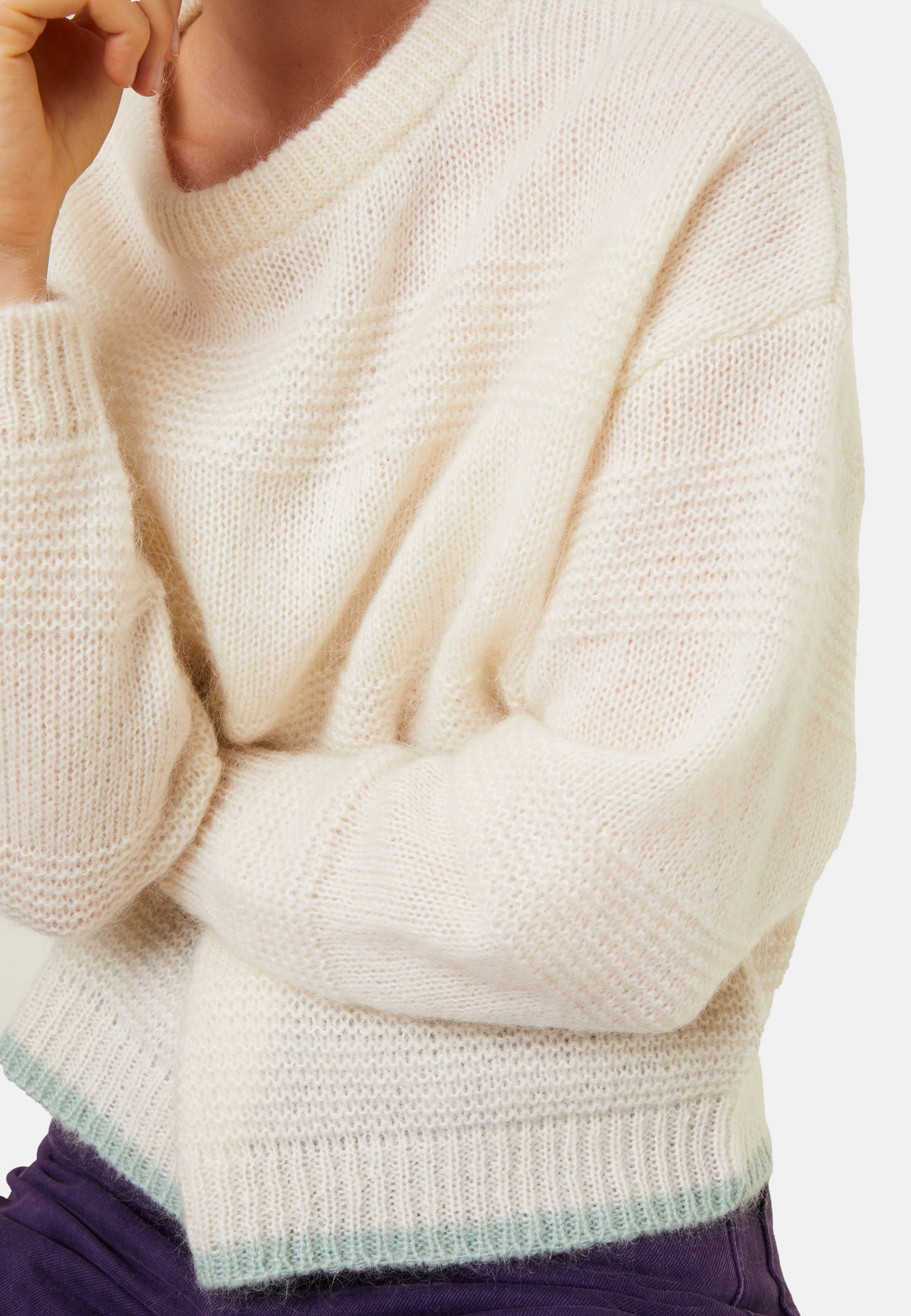 Pull ample bicolore en mohair - Gaby
