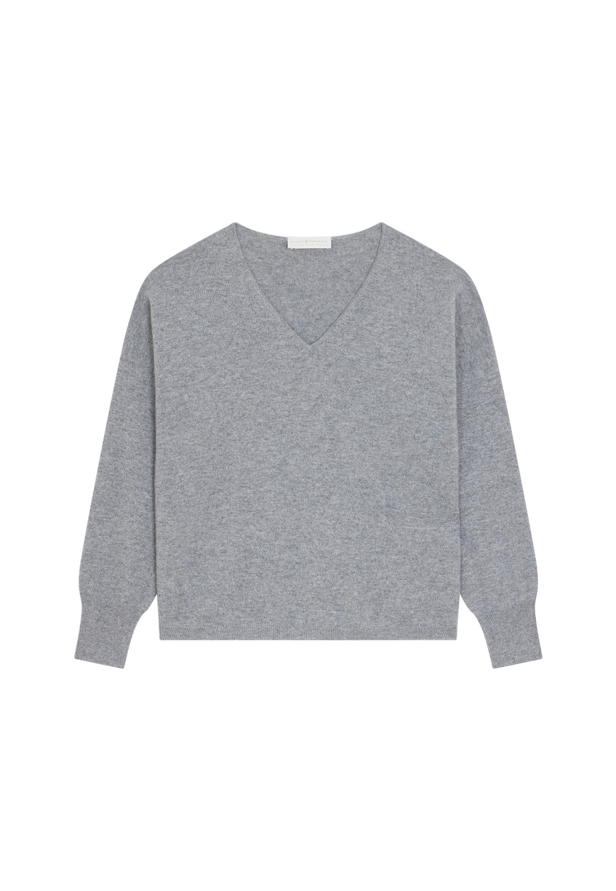 Short cashmere sweater with pocket - Balba